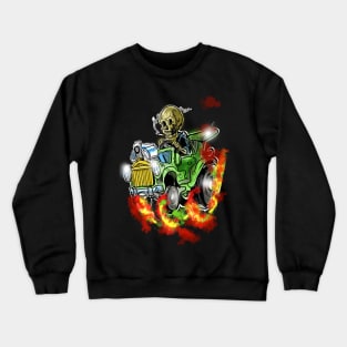 Crazeee grim reaper in a hotrod Crewneck Sweatshirt